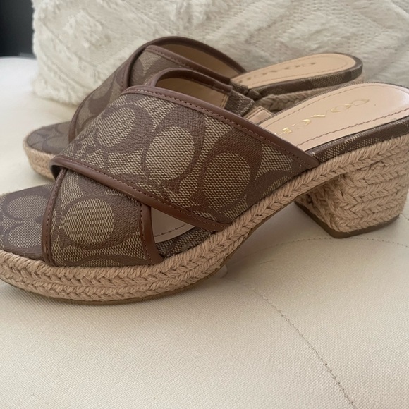 Coach Brown Sandals with Signature Design - Picture 7 of 7